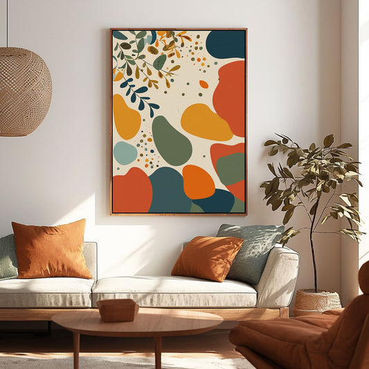 Handpainted Abstract Wall Art Painting Decorative Painting Aisle Corridor Mural Mooring Hanging Painting orange yellow green blue 31inx47in,No Frame
