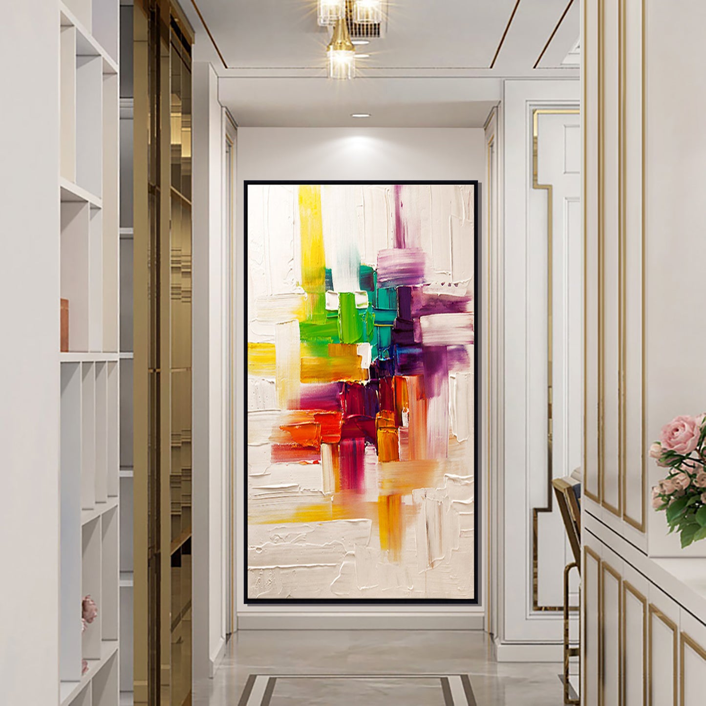 Home Good Wall Art Canvas Painting New Arrival Abstract Oil Painting With Rich Colors Modern Picture,27inx54in,No Frame