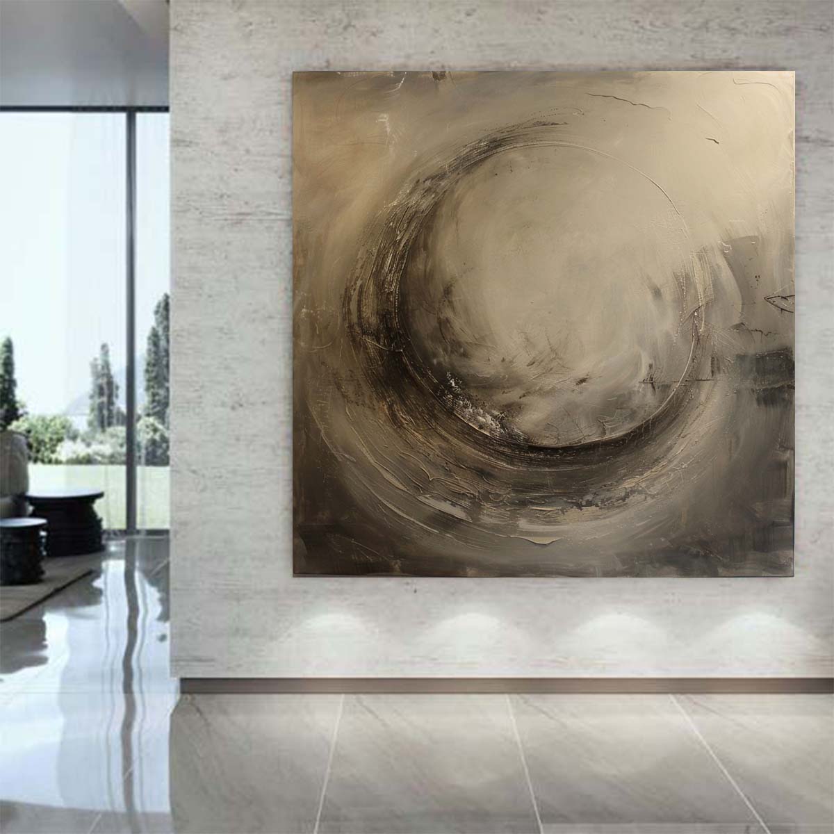 Abstract Handmade Oil Painting Modern Minimalist Home Living Room Decoration Painting,31inx31in,No Frame