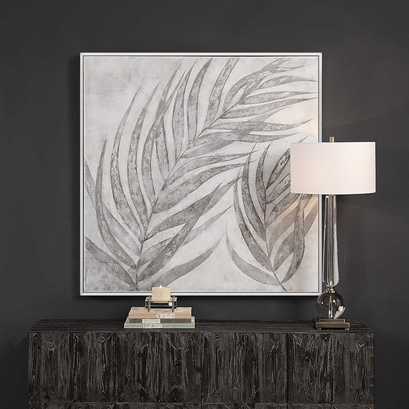 High-end hand-painted Oil Painting Handmade Silver Leaf Paintings Modern Living Room Entrance Corridor Restaurant Paintings Deco31in,No Frame