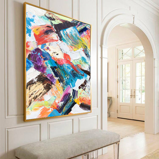 Home Decor Hand Painted Modern Canvas Painting Thick Oil Painting On Canvas Abstract Wall Art Pictures For Home Living Room,31inx47in,No Frame