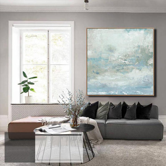 AbstractOilPaintingOversizeWallPaintingCanvasArtBluePaintingWallArtModernPaintingWallPainting  31in,No Frame