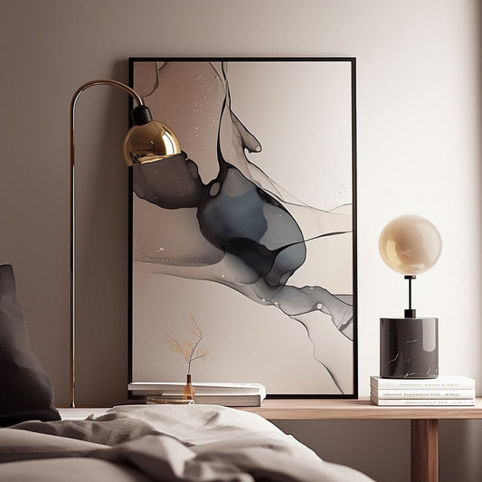 Handpainted Abstract Wall Art Painting Decorative Painting Aisle Corridor Mural Mooring Hanging Painting black 31inx47in,No Frame