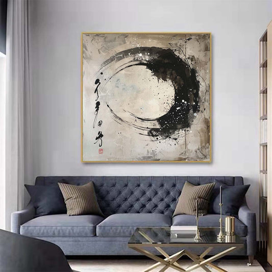 Abstract Handmade Oil Painting Modern Minimalist Home Living Room Decoration Painting,31inx31in,No Frame