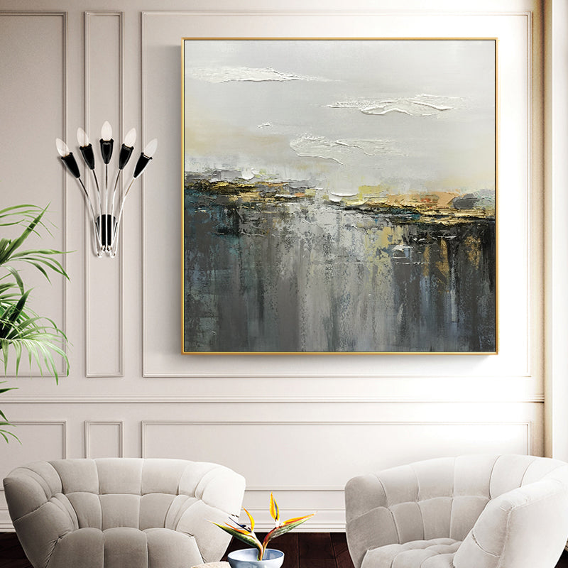 HandpaintedOilPaintingModernMinimalistLivingRoomWallLightLuxuryVillaRestaurantEntranceMuralPaintings  31in,No Frame