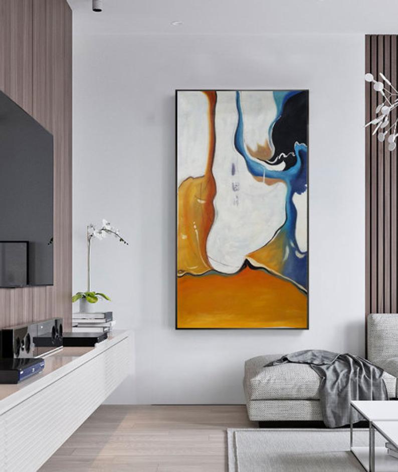Original Gold Abstract Oil Painting Gold Abstract Painting Gold Abstract Art Gold Abstract Wall Art Abstract Canvas Art Painting27inx54in,No Frame