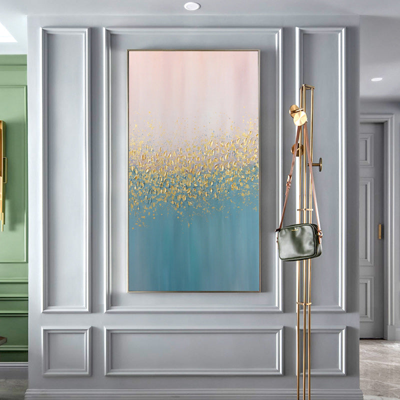 Gold hand-painted Oil Painting Abstract Modern Decorative Extravagance Porch Light Corridor Hallway Paintings Vertical Version O27inx54in,No Frame