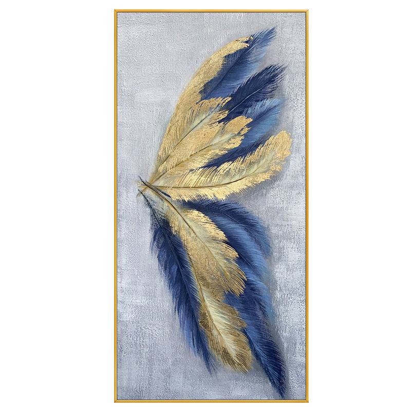 Leaf Oil Painting Hand painted Wall Decoration Modern Abstract Hanging Painting Wall Art Large Oil Painting,27inx54in,No Frame