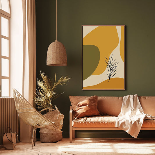 Handpainted Abstract Wall Art Painting Decorative Painting Aisle Corridor Mural Mooring Hanging Painting Yellow 31inx47in,No Frame