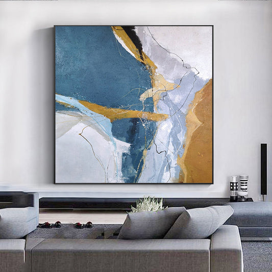 Vertical Large Living Room Modern Home Decoration Abstract Decorative Painting Murals  Handmade Oil Painting,31inx31in,No Frame