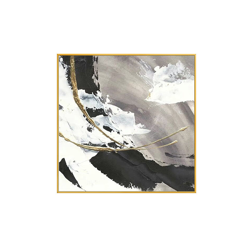 HandpaintedBlackAndWhiteSprayPaintingTheLivingRoomEntranceHallwaySquareBackdropPaintingsDecorative 31in,No Frame