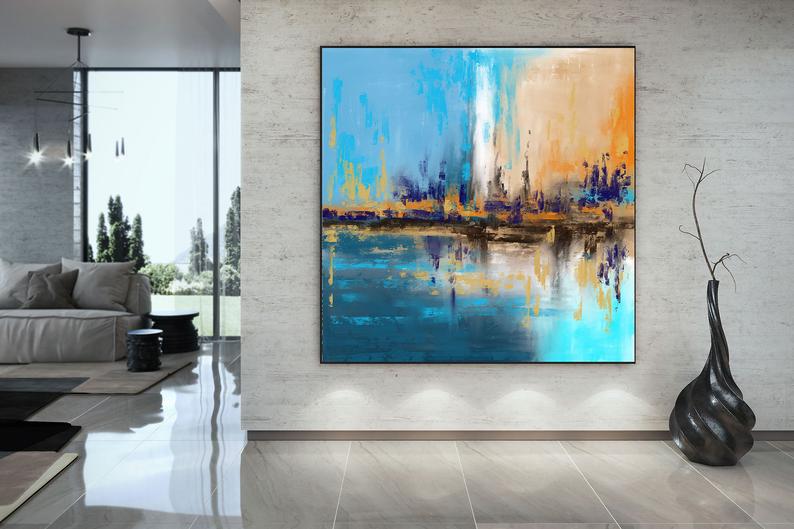 Extra Large Wall Art Palette Knife Artwork Original Painting On Canvas Art Modern Wall Decor Contemporary Art Abstract Painting31in,No Frame