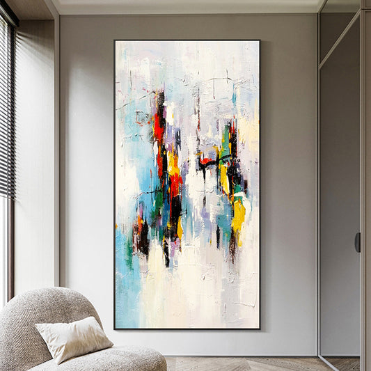 Hand painted oil painting landscape decorative painting modern minimalist background wall large light luxury hanging painting,27inx54in,No Frame