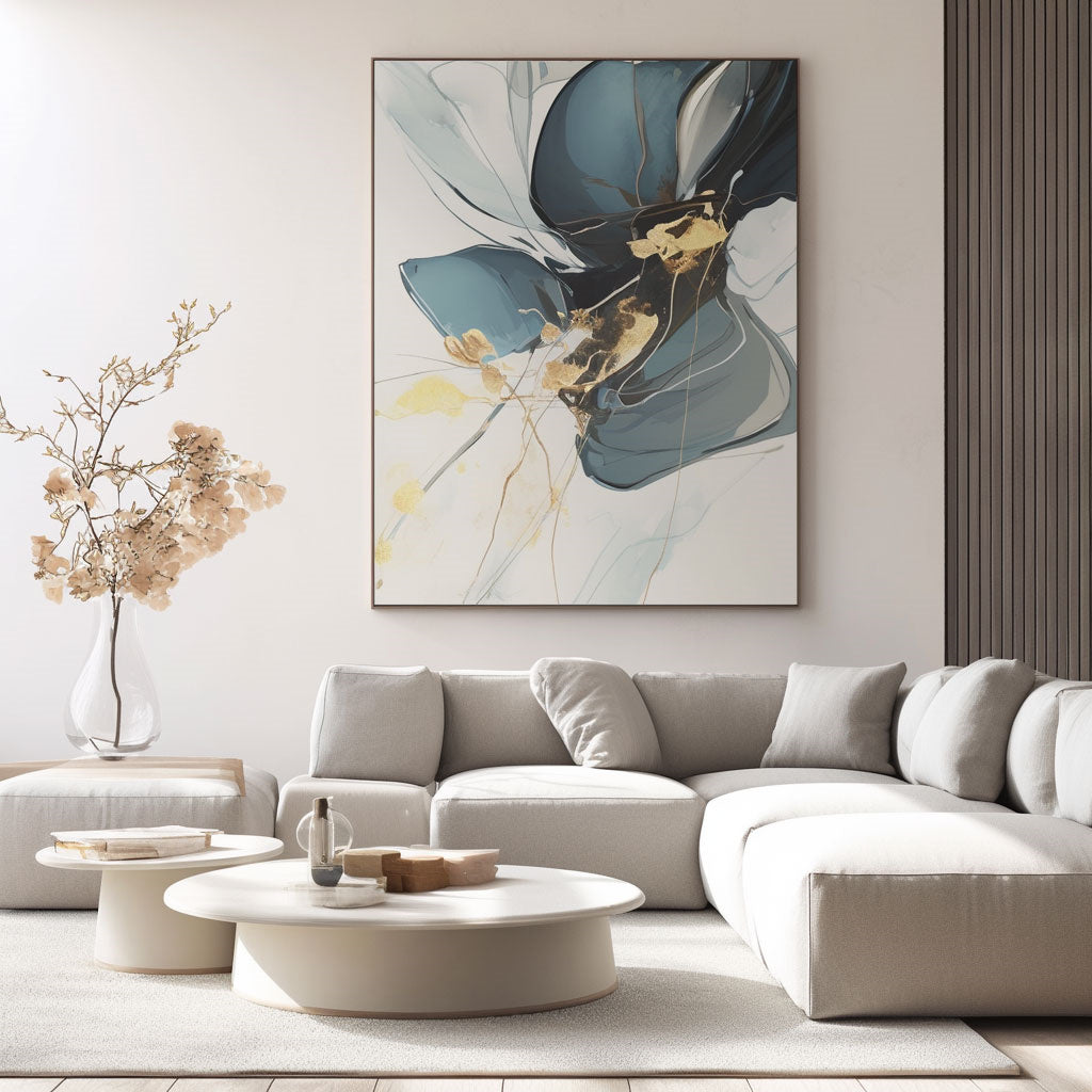 Handpainted Abstract Wall Art Painting Decorative Painting Aisle Corridor Mural Mooring Hanging Paintingblue1inx47in,No Frame