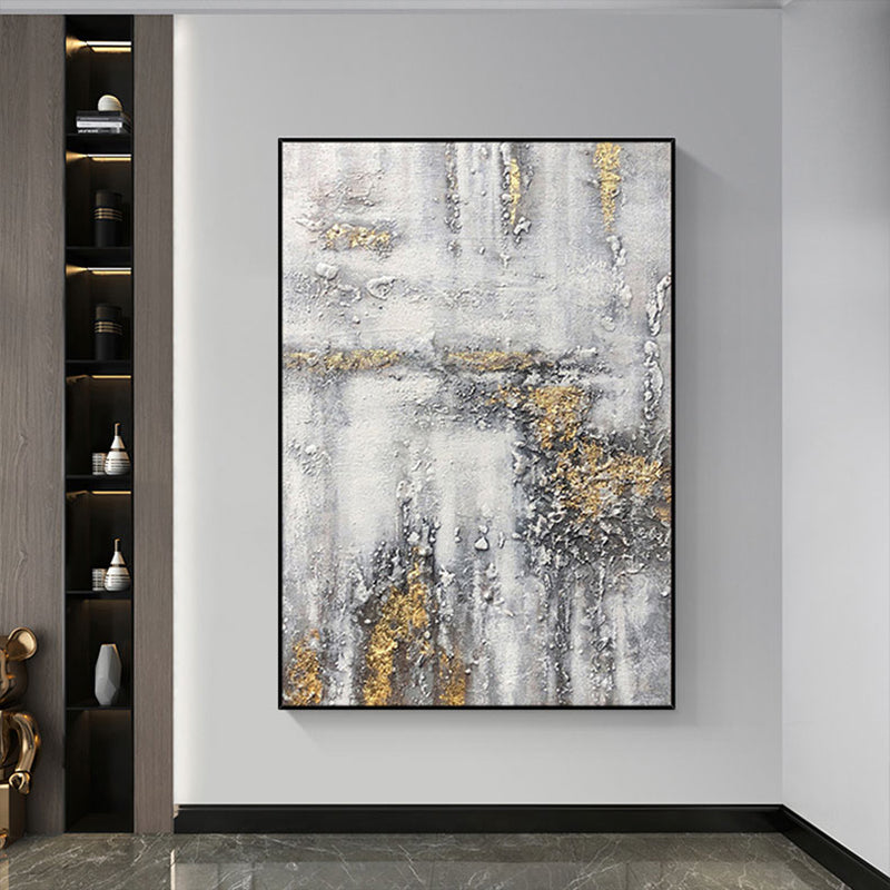 Hand Painted Blue Oil Painting Modern Abstract Canvas Wall Art Big size Horizontal Handmade Oil,31inx47in,No Frame