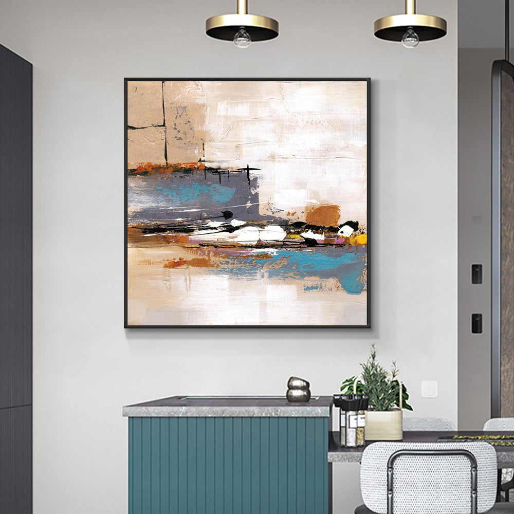 Abstract Beautiful 3D Texture Painting Hand Painted On Canvas Handmade Oil Painting Wall Art For Wedding,31inx31in,No Frame