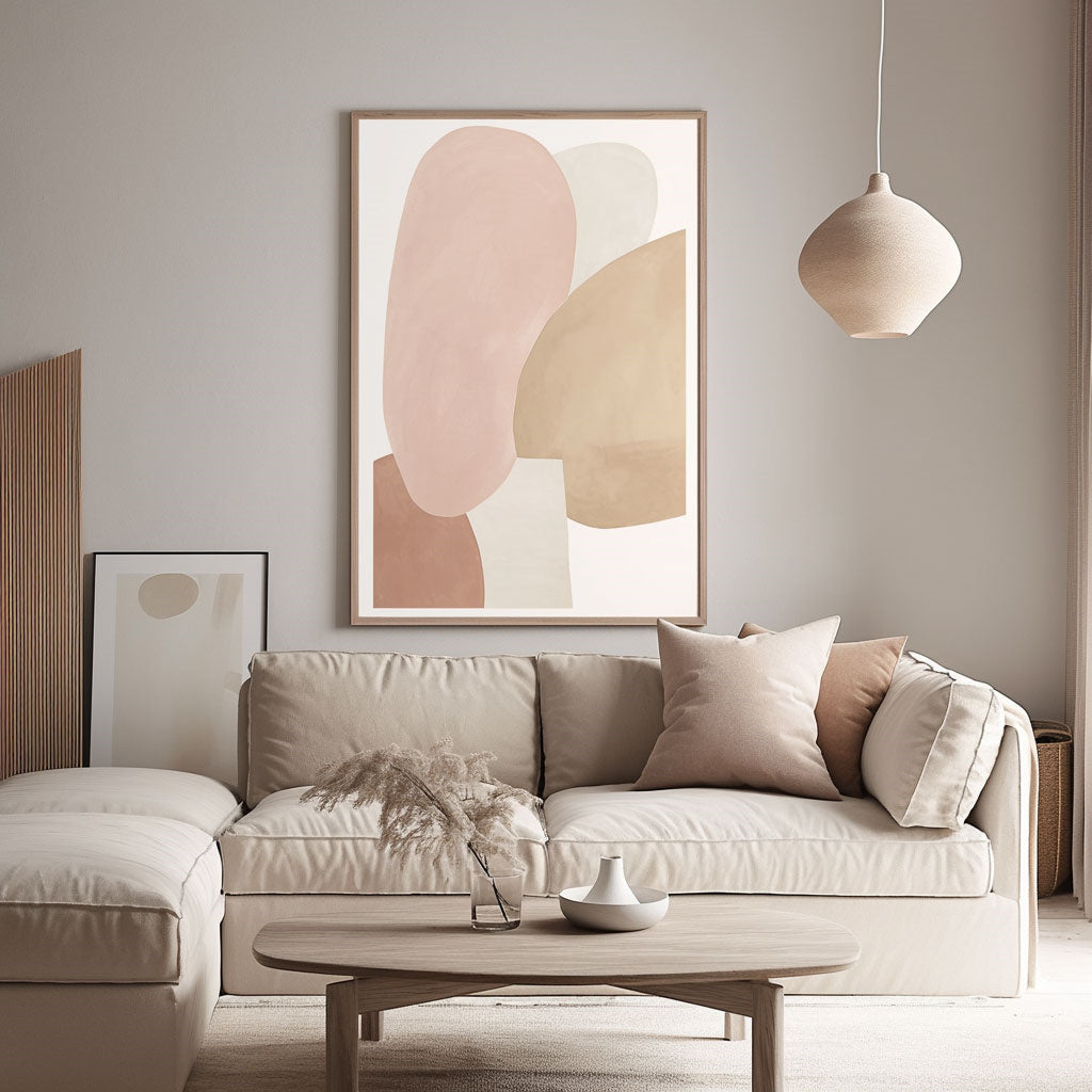 Handpainted Abstract Wall Art Painting Decorative Painting Aisle Corridor Mural Mooring Hanging Paintingwhitepink1inx47in,No Frame