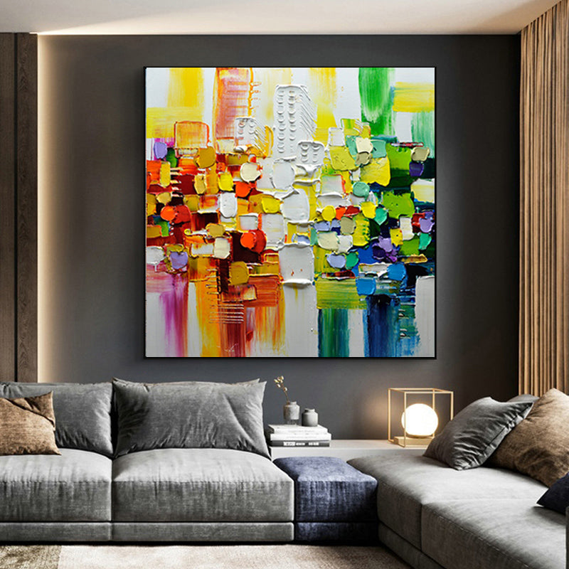 Wall Art Oil Painting On Canvas Handmade Abstract Canvas Artwork Painting Hand Painted Unframed For Living Room,31inx31in,No Frame