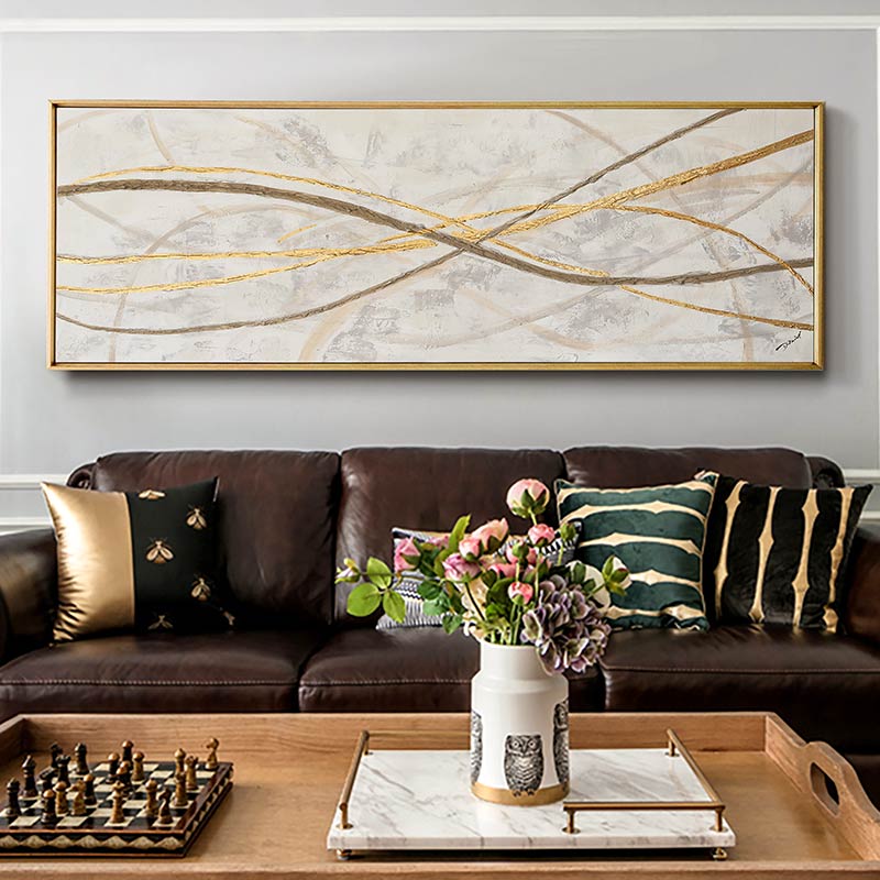 Hand-painted Oil Painting Abstract Modern Decorative Painting The Living Room Wall Paintings Sharp Single Joint27inx54in,No Frame