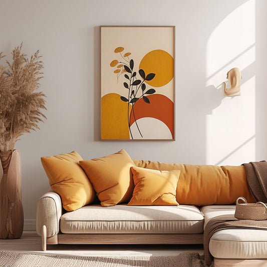 Handpainted Abstract Wall Art Painting Decorative Painting Aisle Corridor Mural Mooring Hanging Paintingyelloworange1inx47in,No Frame