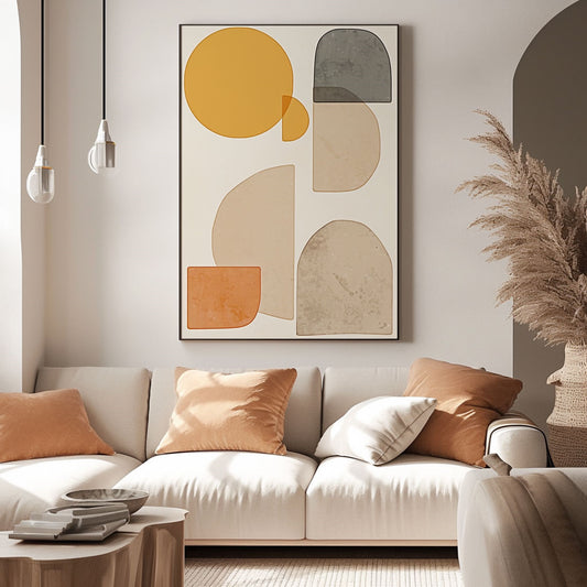 Handpainted Abstract Wall Art Painting Decorative Painting Aisle Corridor Mural Mooring Hanging Paintingyellowwhite1inx47in,No Frame