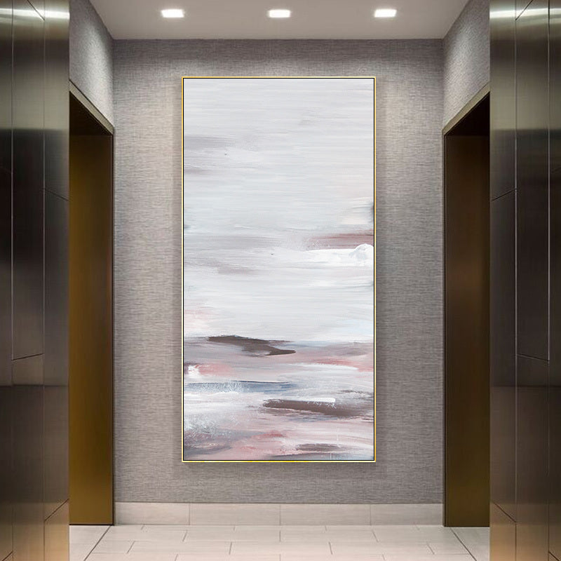 Minimalist Style Decorative Painting Bedroom Painting Corridor Entrance Vertical Hanging Painting Hand-Painted Abstract Pattern27inx54in,No Frame