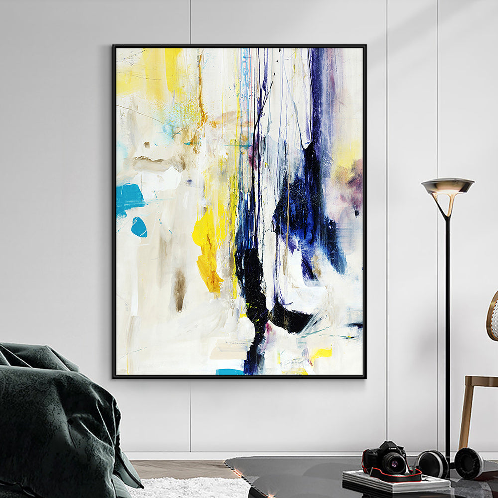 YQ Abstract Hand Painted Oil Painting On Canvas Handmade Modern Abstract Landscape Wall Art Painting  For Living Room,31inx47in,No Frame