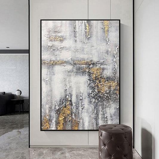 Hand Painted Blue Oil Painting Modern Abstract Canvas Wall Art Big size Horizontal Handmade Oil,31inx47in,No Frame