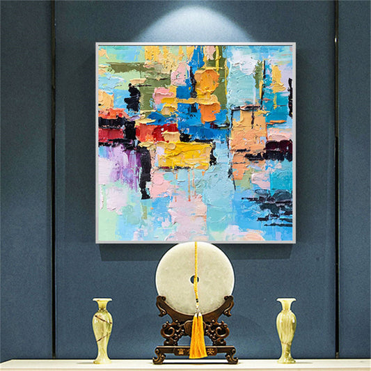 1 Panel Set Abstract Simple Design Oil Paintings Wall Picture Abstract Canvas Wall Decorative Artwork,31inx31in,No Frame