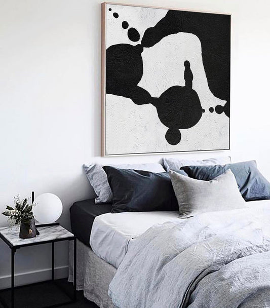 OversizedAbstractPaintingOnCanvasAbstractArtCanvasPaintingMinimalistArtBlackWhitePaintingLargeWall  31in,No Frame