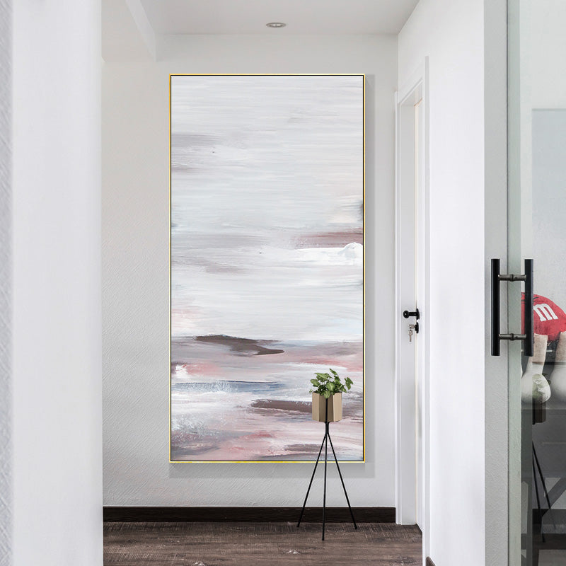 Minimalist Style Decorative Painting Bedroom Painting Corridor Entrance Vertical Hanging Painting Hand-Painted Abstract Pattern27inx54in,No Frame