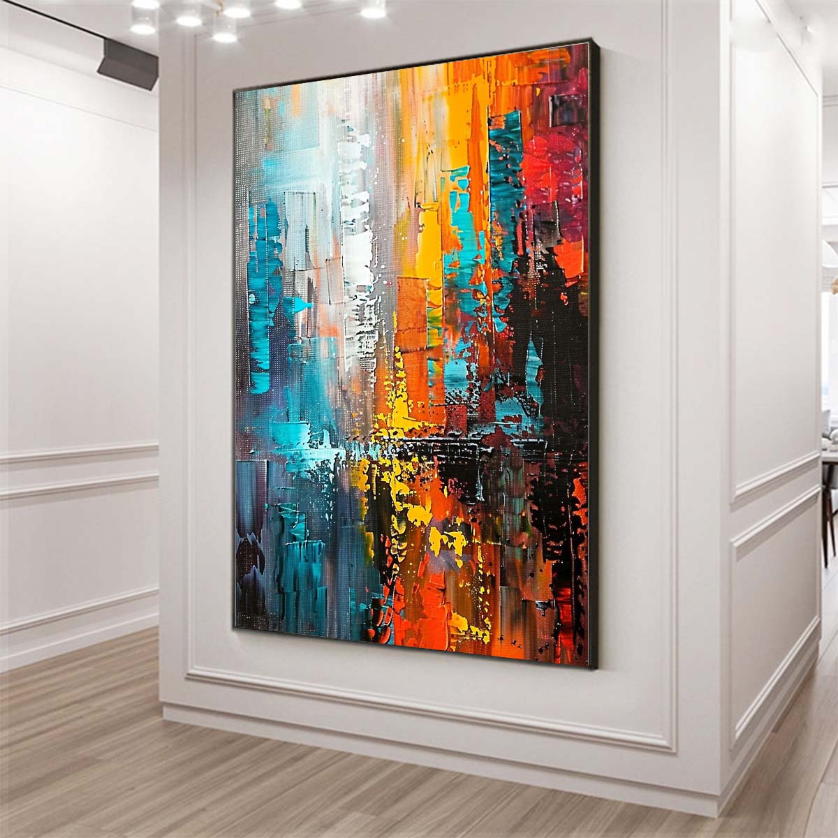 Original creation City Hand painted Oil Painting Canvas Wall Art For Home Living Room Unframed/Rolled #043