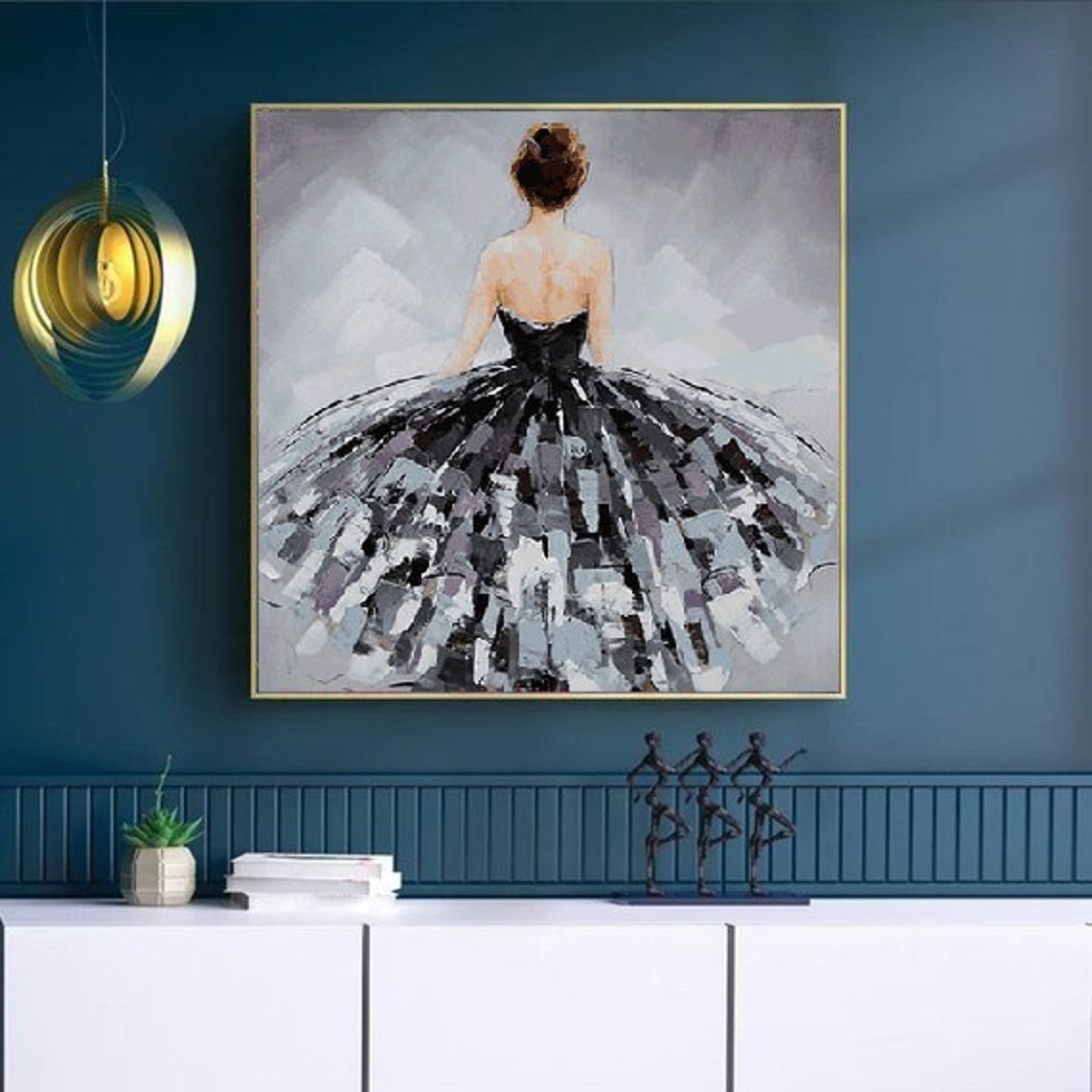 Ballerina Fine Art Dancer Oil Painting On Canvas Ballerina Girl Is Like Bride In A Wedding