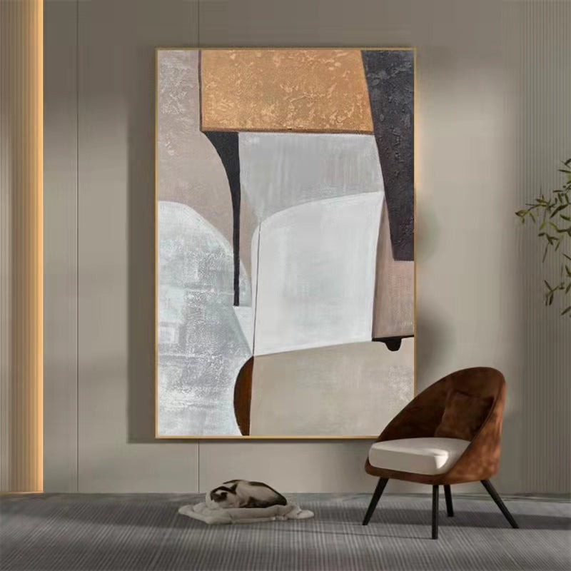 Living Room Floor Painting Nordic Sofa Background Wall Decoration Painting Corridor Aisle Large Vertical Hand painted,31inx47in,No Frame