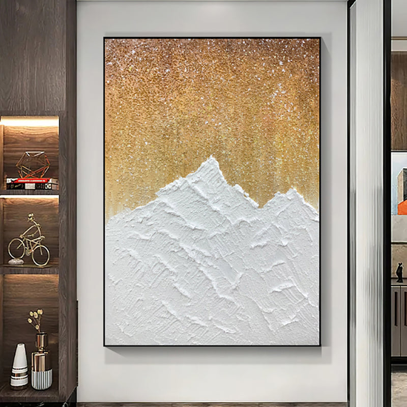 Handmade White Abstract Landscape Oil Painting Modern Wall Art On Canvas Texture Mural Living Room Picture,31inx47in,No Frame