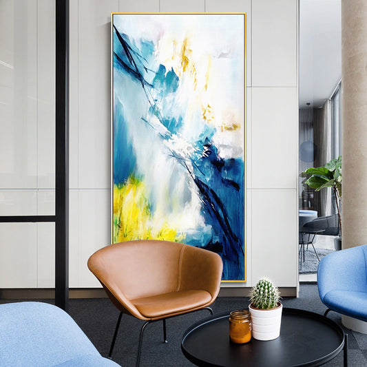 Hand-painted Oil Giant Modern Minimalist Abstract Paintings Restaurant Entrance Wall Paintings Decorative Painting27inx54in,No Frame