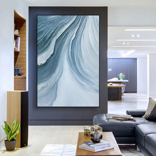 July Pure Hand painted Oil Painting Modern Abstract Decorative Thick Texture Vertical Version Large Living Room,31inx47in,No Frame