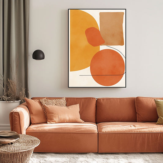 Handpainted Abstract Wall Art Painting Decorative Painting Aisle Corridor Mural Mooring Hanging Painting orange yellow 31inx47in,No Frame