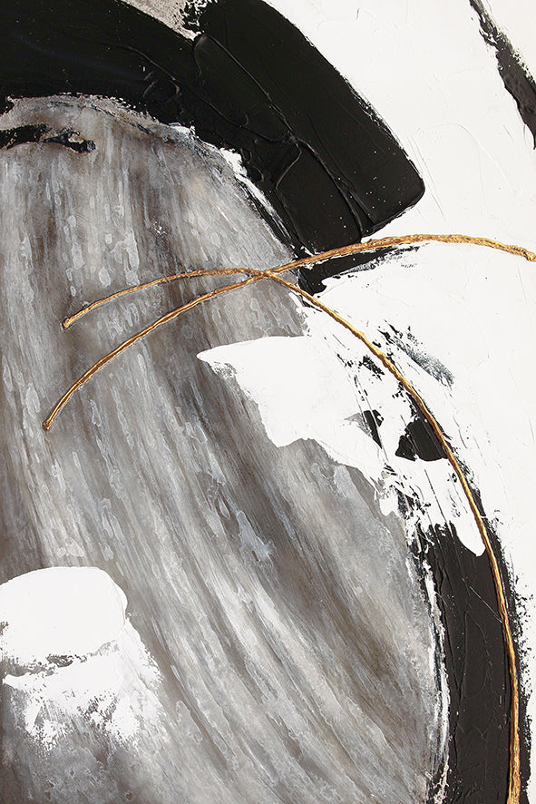 Abstract Hand Painted Oil Painting On Canvas Black Handmade Modern Wall Art Pictures For Living Room,31inx47in,No Frame