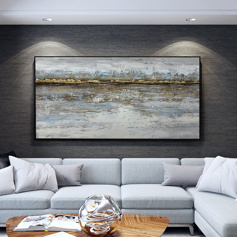 Customizable Abstract Landscape Mural Decoration Living Room Large Decorative Painting Hand painted Oil Painting Brown,27inx54in,No Frame