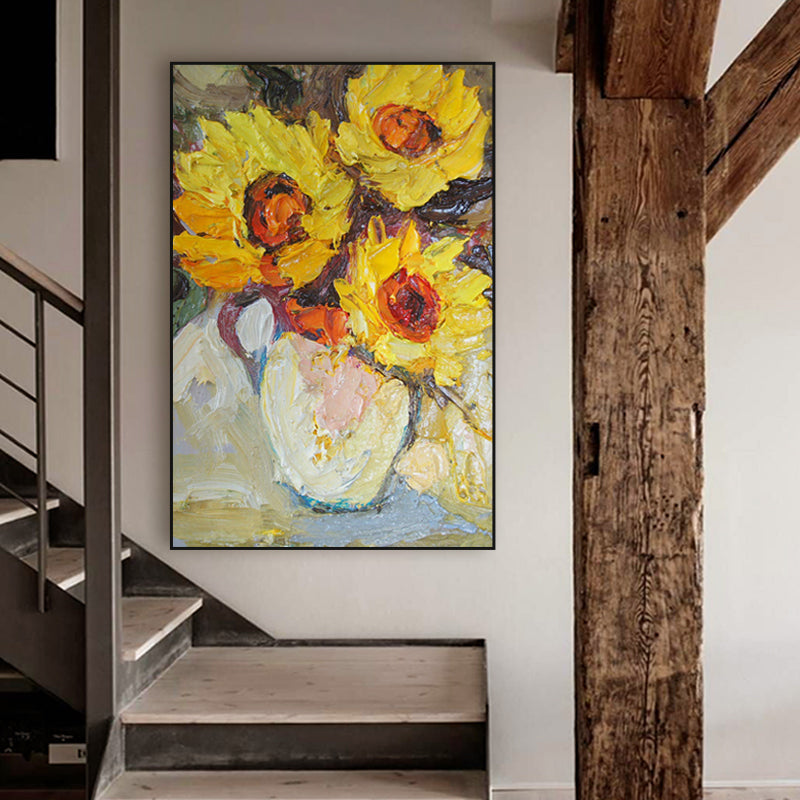Abstract Pink Flower Oil Painting Handmade On Canvas Modern Wall Art Decoration Picture Hand Painted,31inx47in,No Frame