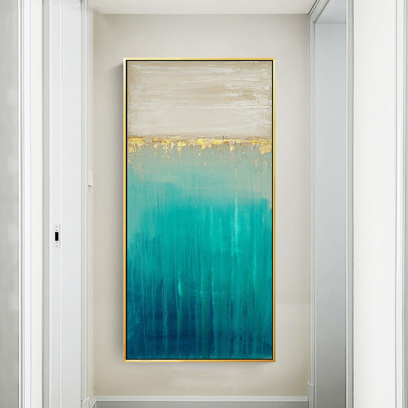 Blue Abstract Painting On Canvas Large Wall Art Minimalist Painting Hand Painted Painting Minimal Art For Modern Home Decor27inx54in,No Frame