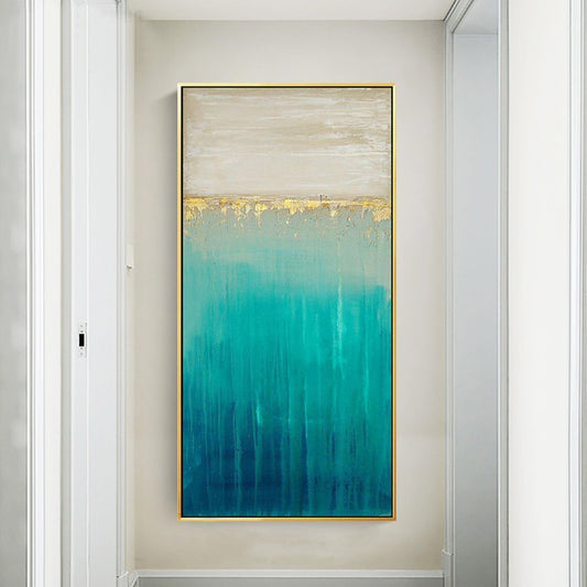 Blue Abstract Painting On Canvas Large Wall Art Minimalist Painting Hand Painted Painting Minimal Art For Modern Home Decor27inx54in,No Frame