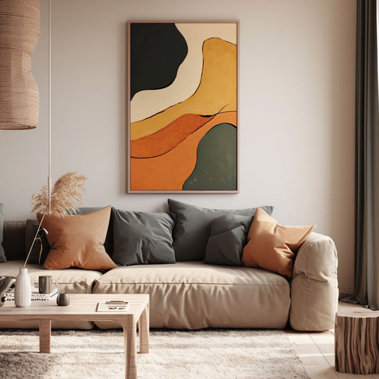 Minimalism Abstract Handmade Oil Painting Modern Home Living Room Decoration Painting,27inx54in,No Frame