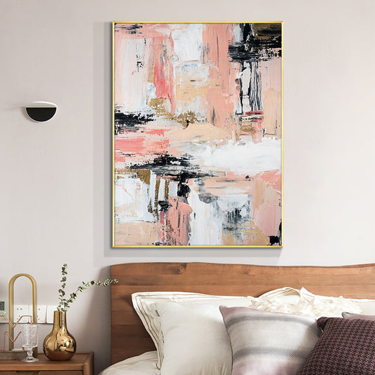Hand Painted Oil Painting On Canvas Abstract Textured Pink Paintings Wall Art For Living Room,31inx47in