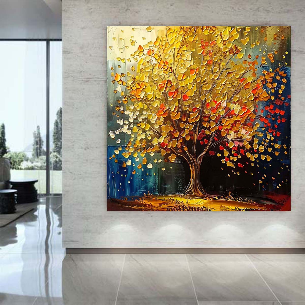 Abstract Handmade Oil Painting Modern Minimalist Home Living Room Decoration Painting,31inx31in,No Frame