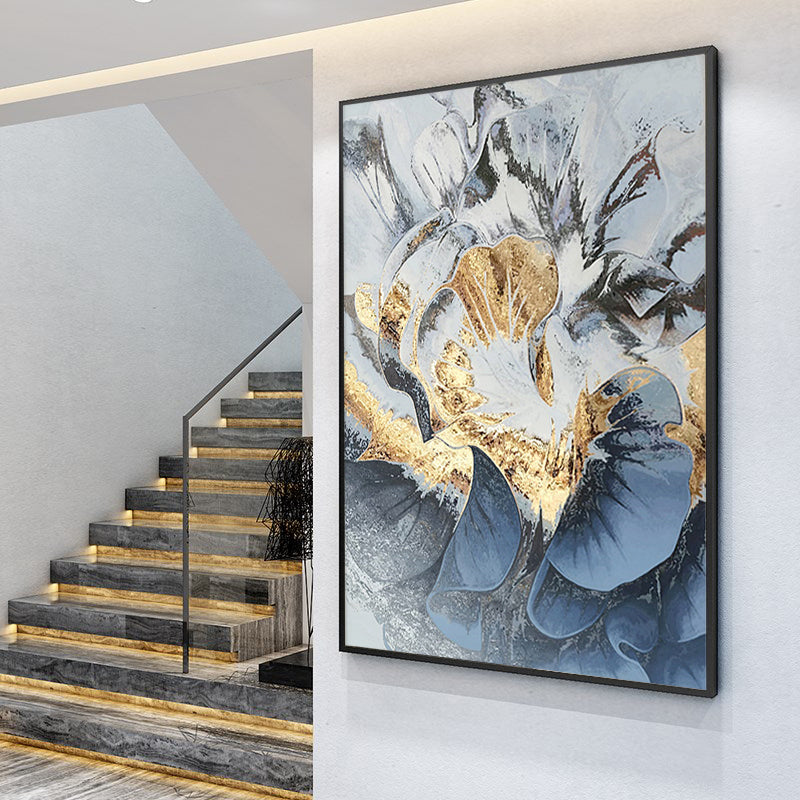 Canvas Hot Sale Artwork  Handmade Abstract Flowers Oil Painting Wall Art Wedding Decor  Living Room,31inx47in,No Frame