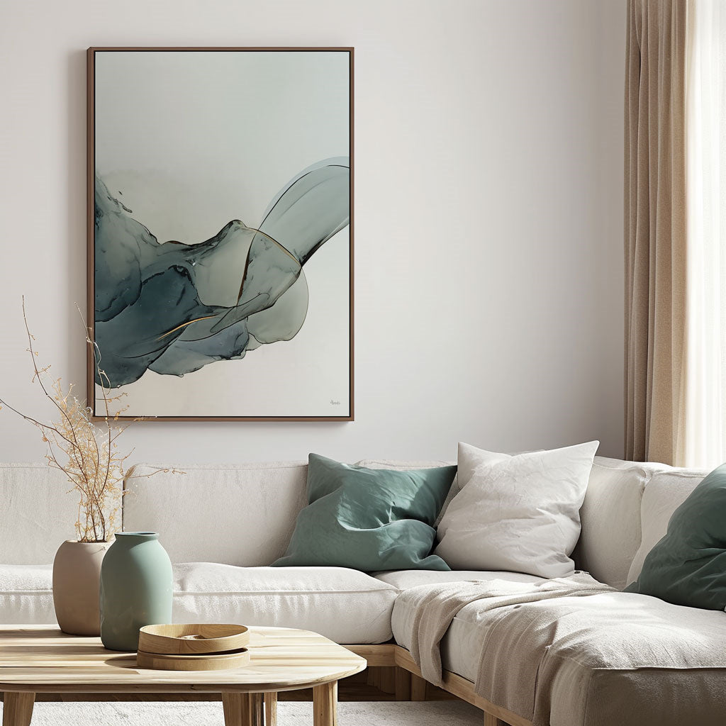 Handpainted Abstract Wall Art Painting Decorative Painting Aisle Corridor Mural Mooring Hanging Painting grey 31inx47in,No Frame
