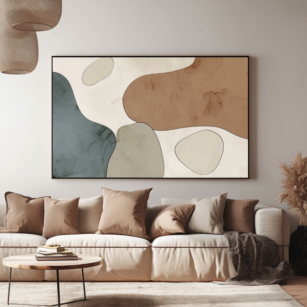 Handpainted Abstract Wall Art Painting Decorative Painting Aisle Corridor Mural Mooring Hanging Paintingwhiteblue1inx47in,No Frame