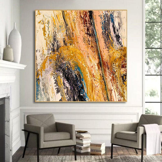 LargeWallArtAbstractPaintingModernArtLivingRoomWallArtOriginalCanvasPaintingWallArt  31in,No Frame